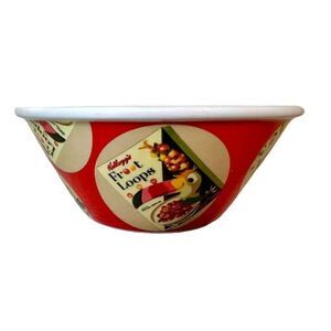 Retro Kellogg's Froot Loops Bowl Red Blue with Vintage Print Throwback